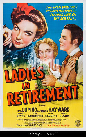 LADIES IN RETIREMENT, US poster, Ida Lupino, Evelyn Keyes, Louis Hayward, 1941 Stock Photo