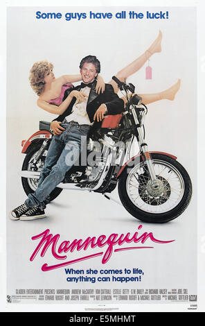 MANNEQUIN, US poster, from left: Kim Cattrall, Andrew McCarthy, 1987, © 20th Century-Fox Film Corporation, TM & Stock Photo