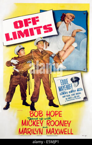 OFF LIMITS, Mickey Rooney, Bob Hope, Marilyn Maxwell, Eddie Mayehoff, 1953. Stock Photo