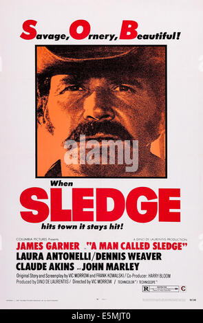 A MAN CALLED SLEDGE, James Garner on poster art, 1970 Stock Photo