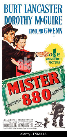 MISTER 880, US poster art, from left: Burt Lancaster, Dorothy McGuire, 1950, TM & Copyright ©20th Century Fox Film Corp. All Stock Photo