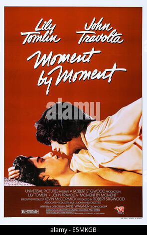 MOMENT BY MOMENT, US poster art, from left: John Travolta, Lily Tomlin, 1978. © Universal/courtesy Everett Collection Stock Photo