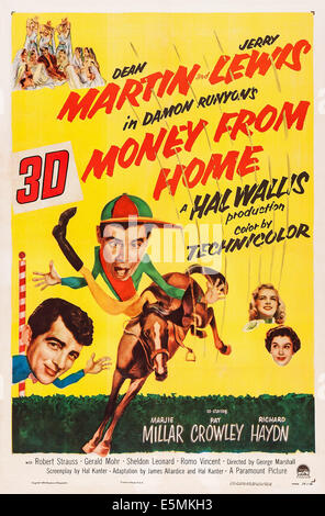 MONEY FROM HOME, US poster art, from left: Dean Martin, Jerry Lewis,  Marjie Millar, Patricia Crowley, 1953 Stock Photo