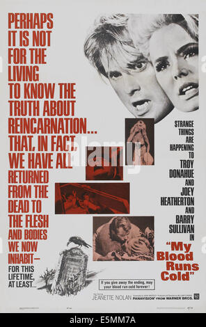 MY BLOOD RUNS COLD, US lobbycard, from left: Troy Donahue, Joey Heatherton, 1965 Stock Photo