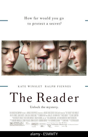 THE READER, poster art, Kate Winslet (left, left of center, and second from right), Ralph Fiennes (right), 2008. ©Weinstein Stock Photo