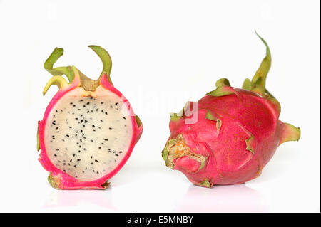 Red Dragon Fruit or Red Pitahaya (Hylocereus undatus) Stock Photo