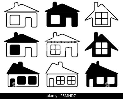 Set of houses icons Stock Photo