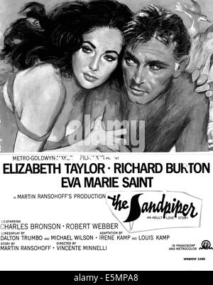 THE SANDPIPER, from left: Elizabeth Taylor, Richard Burton, 1965 Stock Photo