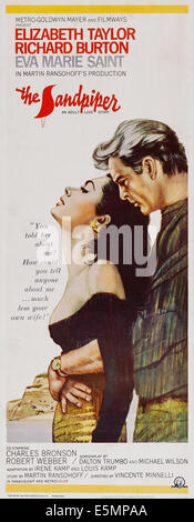 THE SANDPIPER, US poster art, from left: Elizabeth Taylor, Richard Burton, 1965 Stock Photo