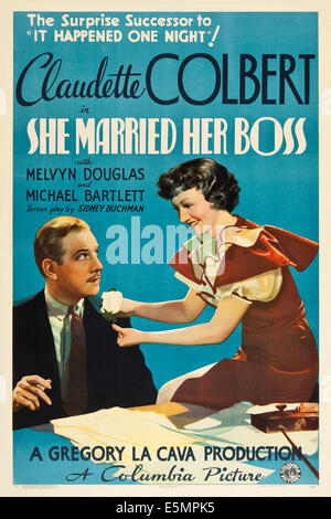 SHE MARRIED HER BOSS, Melvyn Douglas, Claudette Colbert, 1935 ...