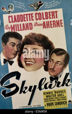 SKYLARK, from left, Ray Milland, Claudette Colbert, Brian Aherne, 1941 Stock Photo