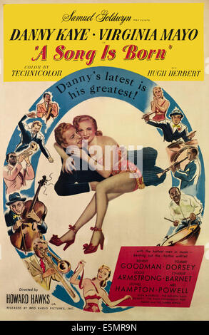 A SONG IS BORN, US poster, from left, Danny Kaye, Virginia Mayo, 1948 Stock Photo