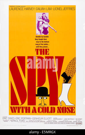 THE SPY WITH THE COLD NOSE, US poster, top from left: Lionel Jeffries, Laurence Harvey, Daliah Lavi, 1966 Stock Photo