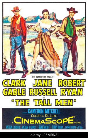 THE TALL MEN, US poster art, Clarke Gable, Jane Russell, Robert Ryan,1955.  TM and copyright 20th Century Fox Film Corp.  All Stock Photo