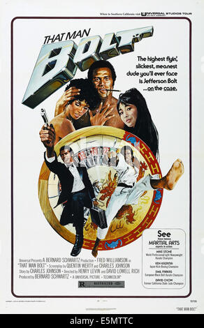 THAT MAN BOLT, US poster, from left: Teresa Graves, Fred Williamson, Miko Mayama, 1973 Stock Photo