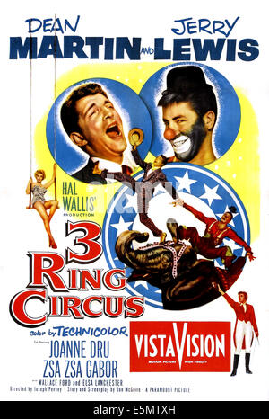 THREE RING CIRCUS, (aka 3 RING CIRCUS), Dean Martin, Jerry Lewis, 1954. Stock Photo