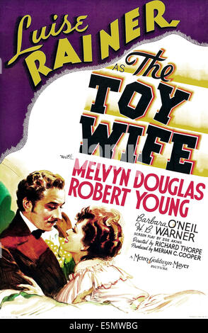 THE TOY WIFE, US poster art, from left: Melvyn Douglas, Luise Rainer, 1938 Stock Photo