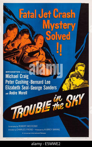 TROUBLE IN THE SKY, (aka CONE OF SILENCE), US poster, from left: Charles Tingwell, Andre Morell, Bernard Lee, Elizabeth Seal, Stock Photo