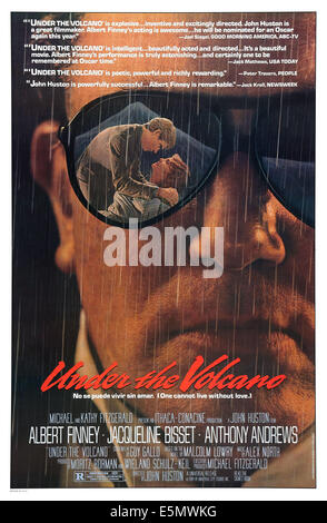 UNDER THE VOLCANO, US poster, Albert Finney, face to face from left: Albert Finney, Jacqueline Bisset, 1984, © Stock Photo