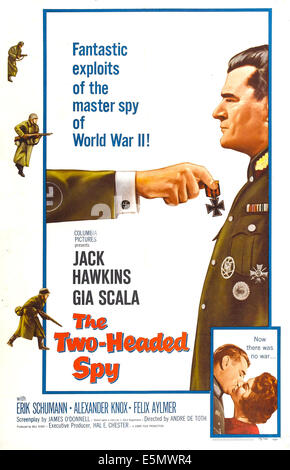 THE TWO HEADED SPY, US poster art, Jack Hawkins, 1958. Stock Photo