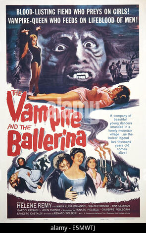 THE VAMPIRE AND THE BALLERINA, (aka L'AMANTE DEL VAMPIRO, aka THE VAMPIRE'S LOVER), top: Helene Remy, bottom: l-r: Walter Stock Photo