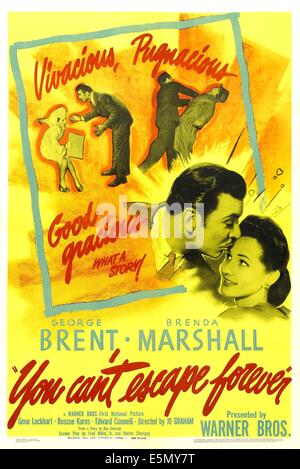 YOU CAN'T ESCAPE FOREVER, US poster, from left: George Brent, Brenda Marshall, 1942 Stock Photo