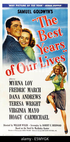 THE BEST YEARS OF OUR LIVES, US poster art, from left: Dana Andrews, Teresa Wright, Virginia Mayo, 1946 Stock Photo