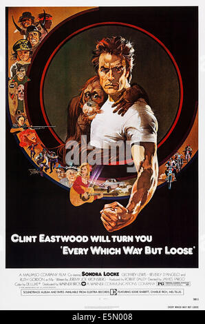 EVERY WHICH WAY BUT LOOSE, US poster, Clint Eastwood, 1978. © Warner Bros./courtesy Everett Collection Stock Photo