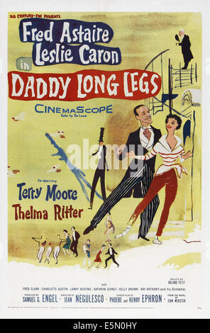 DADDY LONG LEGS, US poster art, from left: Fred Astaire, Leslie Caron, 1955, TM and Copyright ©20th Century Fox Film Corp. All Stock Photo