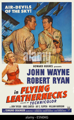 FLYING LEATHERNECKS, John Wayne, Robert Ryan, Janis Carter (bottom left), 1951 Stock Photo