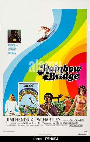 RAINBOW BRIDGE, US poster art, bottom center: Jimi Hendrix, 1972. Stock Photo