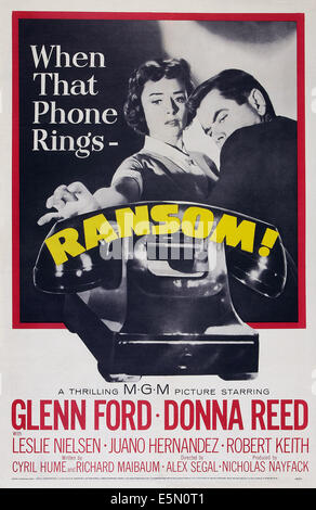 RANSOM!, from left: Donna Reed, Bobby Clark, Glenn Ford, 1956 Stock ...
