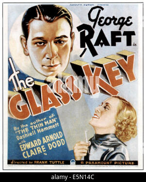 THE GLASS KEY, top left: George Raft, bottom right: Claire Dodd, 1935. Stock Photo