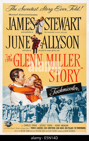 THE GLENN MILLER STORY, US poster, James Stewart, June Allyson, 1954 Stock Photo