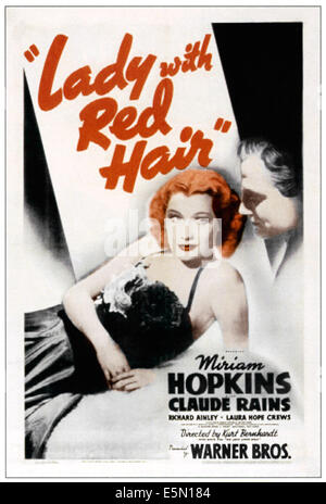 LADY WITH RED HAIR, from left: Miriam Hopkins, Claude Rains, 1940. Stock Photo