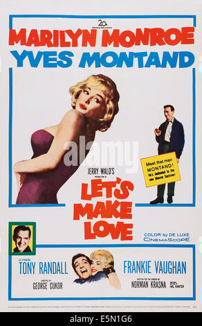 LET'S MAKE LOVE, top from left: Marilyn Monroe, Yves Montand, bottom left: Tony Randall, center from left: Frankie Vaughan, Stock Photo