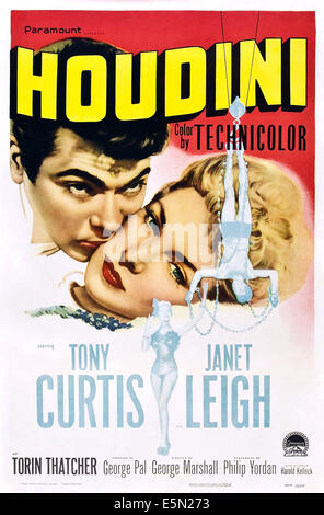 HOUDINI, from left: Tony Curtis, Janet Leigh, 1953. Stock Photo