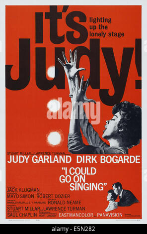 I COULD GO ON SINGING, US poster art, top: Judy Garland, bottom from left: Judy Garland, Dirk Bogarde, 1963. Stock Photo