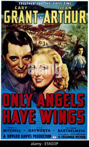 ONLY ANGELS HAVE WINGS, from left: Jean Arthur, Cary Grant, Cary Grant