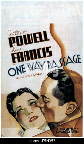 ONE WAY PASSAGE, from left, Kay Francis, William Powell, 1932 Stock ...