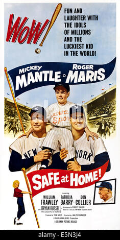 SAFE AT HOME!, Roger Maris, Patricia Barry, Mickey Mantle, 1962 Stock Photo  - Alamy