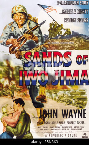 SANDS OF IWO JIMA, top: John Wayne, bottom: from left: Adele Mara, John Wayne, 1949 Stock Photo