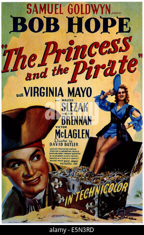 THE PRINCESS AND THE PIRATE, from left: Bob Hope, Virginia Mayo, 1944. Stock Photo