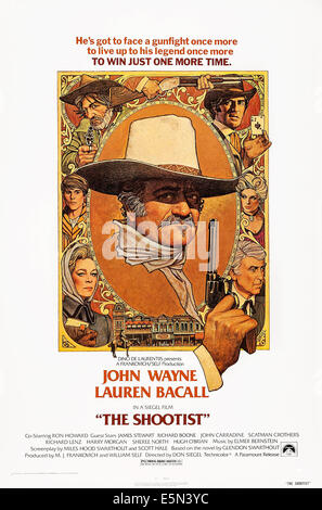 THE SHOOTIST, Lauren Bacall, Ron Howard, John Wayne, Richard Boone, Hugh O'Brian, Sheree North, James Stewart, 1976 Stock Photo