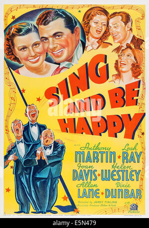 SING AND BE HAPPY, from left, Leah Ray, Tony Martin, 1937, TM and