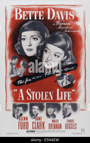 A STOLEN LIFE, US poster, Bette Davis (top), bottom from left: Glenn Ford, Dane Clark, Walter Brennan, Charles Ruggles, 1946 Stock Photo