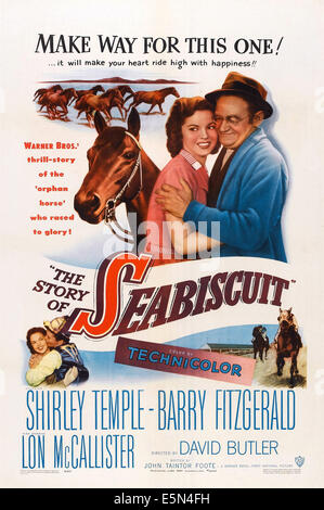 THE STORY OF SEABISCUIT, US poster art, top from left: Shirley Temple, Barry Fitzgerald, 1949 Stock Photo