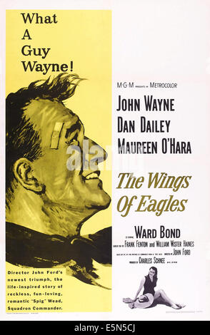 THE WINGS OF EAGLES, US poster art, John Wayne, 1957 Stock Photo