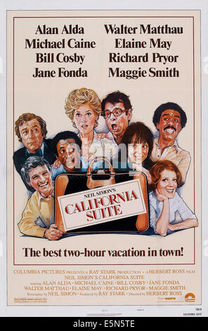 CALIFORNIA SUITE, U.S. poster art, from left: Alan Alda, Michael Caine, Bill Cosby, Jane Fonda, Walter Matthau, Elaine May, Stock Photo