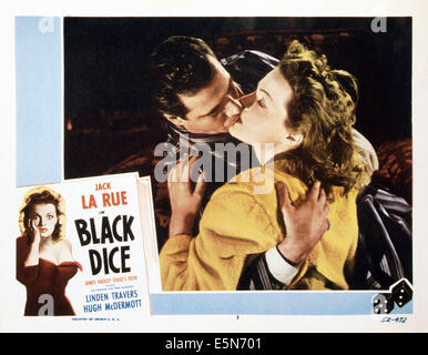 THE BLACK DICE, (aka NO ORCHIDS FOR MISS BLANDISH), from left: Jack LaRue, Linden Travers, 1948 Stock Photo